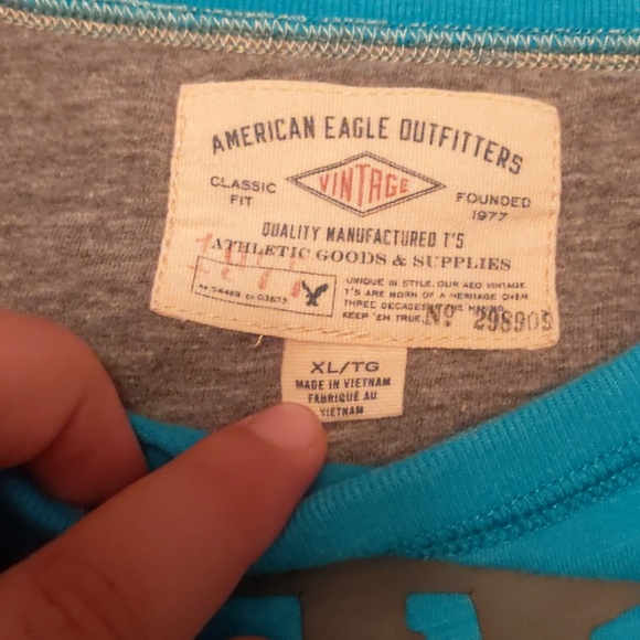 Vintage American Eagle Teal T-Shirt Size XL - Picture 2 of 3